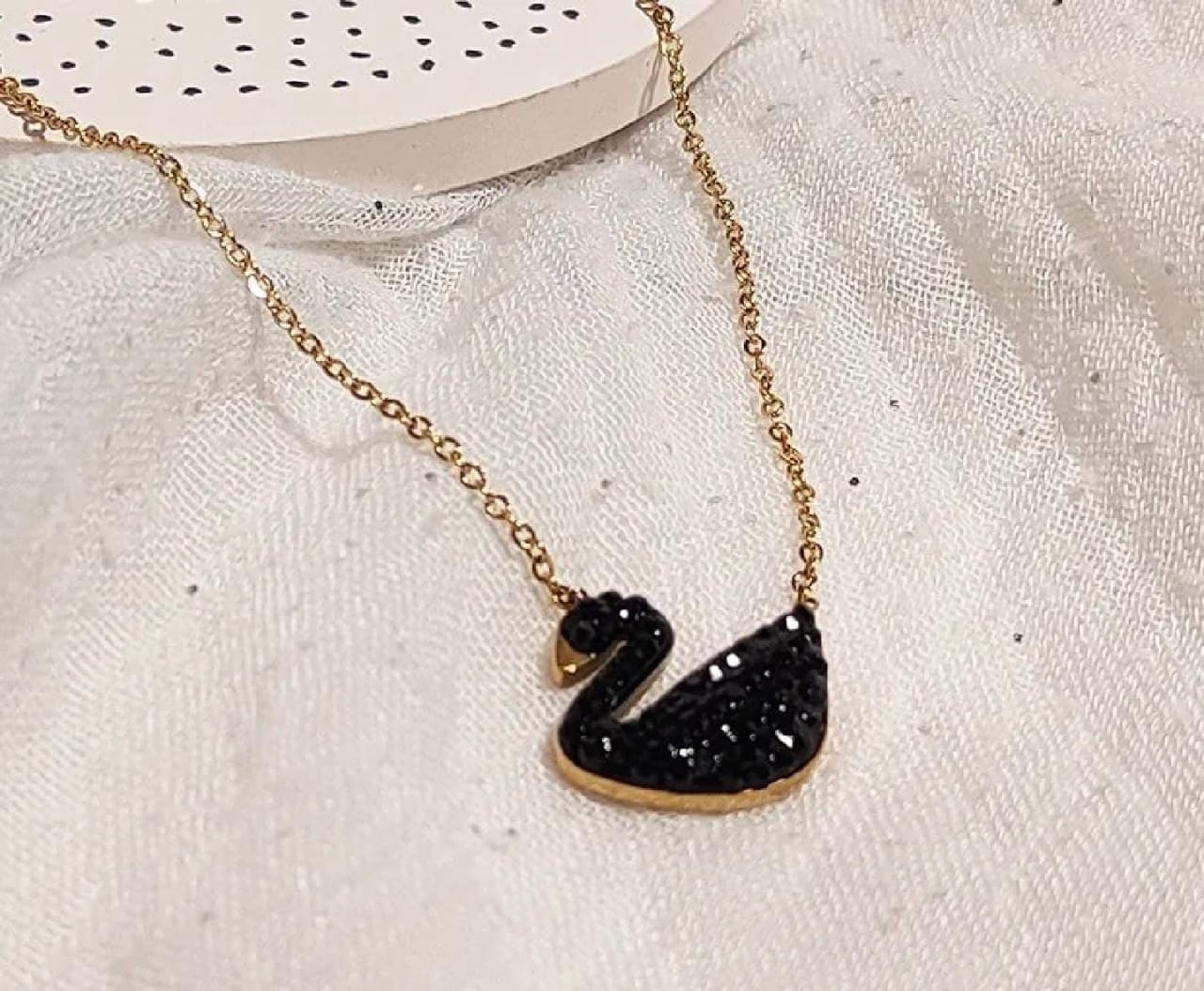 Gold Chain With Beautiful Black Swan Duck Necklace For Women - Gold Chain Neck Statement Collar Chains Shining Female Jewelry